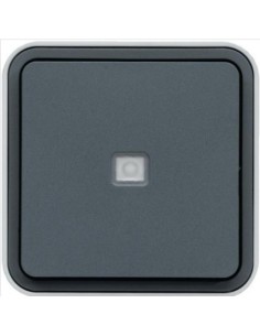 HAGER PULSADOR INVERSOR CON INDICADOR LUMINOSO GRIS