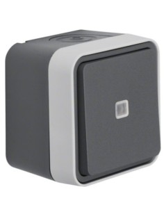 HAGER PULSADOR INVERSOR CON INDICADOR LUMINOSO GRIS 2