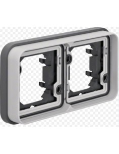 HAGER SOPORTE DE EMPOTRAR 2 ELEM. HORIZONTAL GRIS