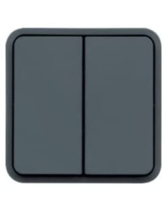 HAGER DOBLE CONMUTADOR GRIS